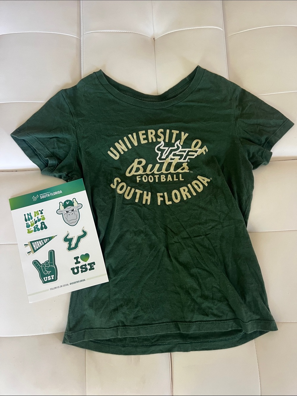 University of South Florida Green Short Sleeve Football Tee